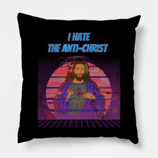 I Hate the Anti-Christ Glitch Pillow