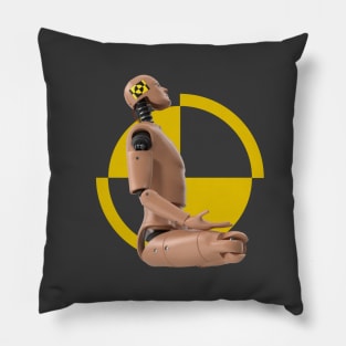 Crash Test Dummy Yellow Man Testing Car Crash Pillow