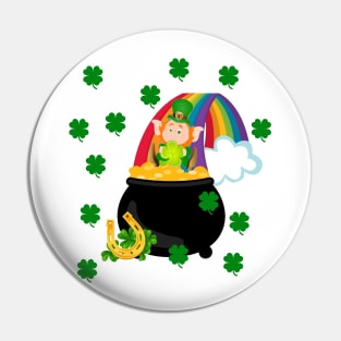 Leprechaun on rainbow Pin