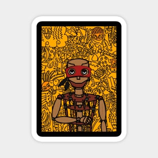 Unique Digital Collectible - Character with PuppetMask, Eye Color, and Painted Skin on TeePublic Magnet