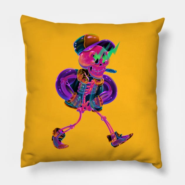 Pink Skull Pillow by Desmuncubic