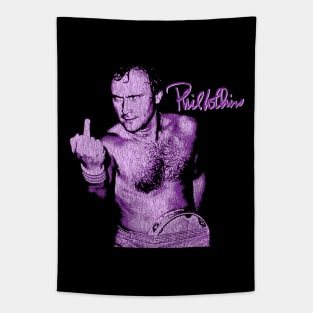 Funny Phil Collins Fan Art Purple Tapestry