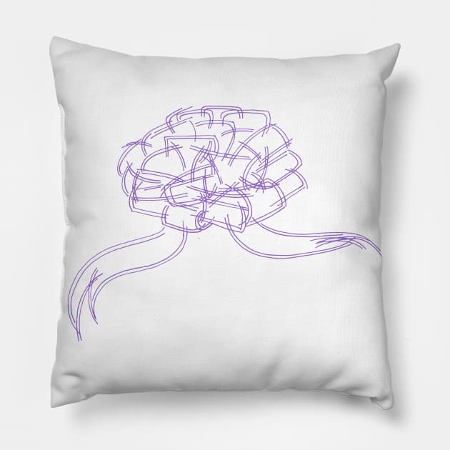 Ribbon Bow (lavender) Pillow by calenbundalas