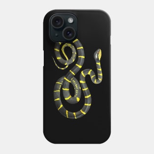 Dramabite Snake Black Yellow Realistic Snake Owner  Animal Ophiology Ringed Cat Snake Phone Case