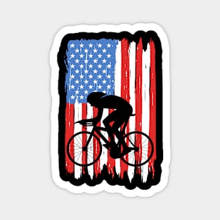 American Flag Cycling Graphic Magnet