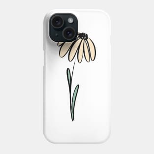 line art flower--cream Phone Case