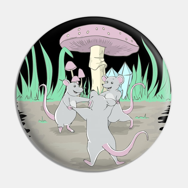 Cottagecore Aesthetic Dancing Rats And A Mushroom Pin by Alex21