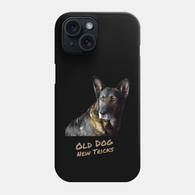 German Shepherd - Old Dog New Tricks Phone Case by Print Magic Studios