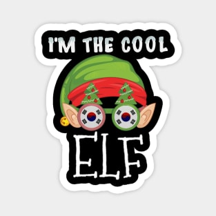 Christmas  I'm The Cool South Korean Elf - Gift for South Korean From South Korea Magnet