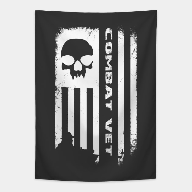 Skull Combat Veteran Flag Tapestry by BoneheadGraphix