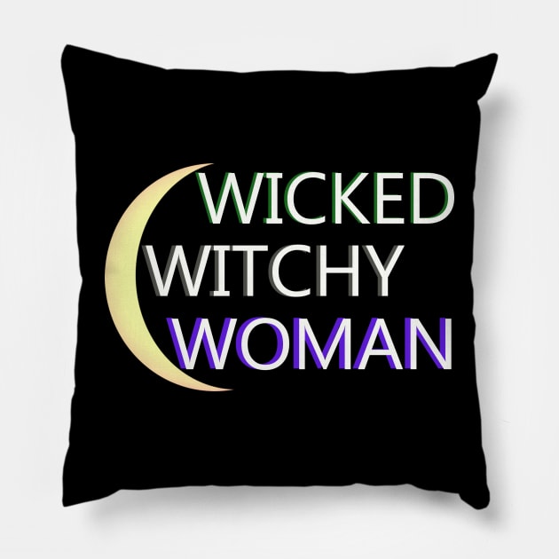 Wicked Witchy Woman Sisters of the Moon Pillow by Aurora X