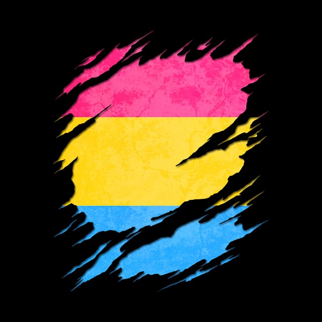 Pansexual Pride Flag Ripped Reveal by wheedesign