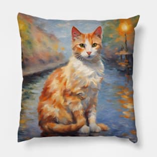 impressionism art cat Pillow