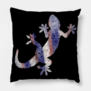 Red White Blue Mosaic Lizard Pillow