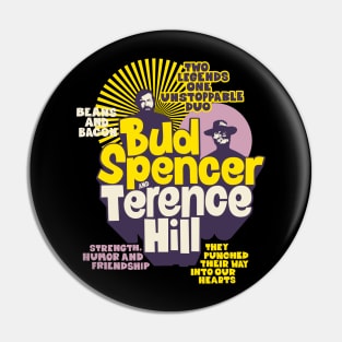 Nostalgic Tribute to Bud Spencer and Terence Hill - Iconic Duo Illustration Pin