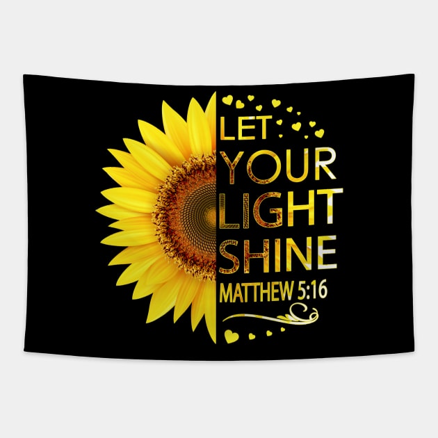 Let Your Light Shine Matthew 5:16 Christian Tapestry by LotusTee