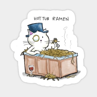 Dapper Cat - Hot tub ramen Magnet