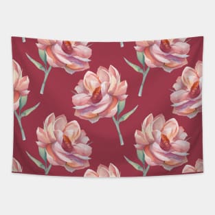 Watercolor Seamless Flower Pattern Tapestry