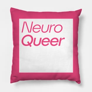 NeuroQueer White Block Logo Pillow