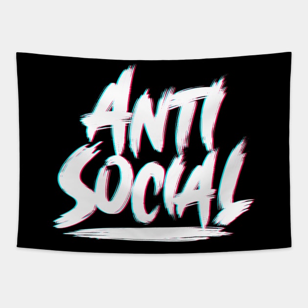 Antisocial - Misanthropic EDM Club Tapestry by tommartinart