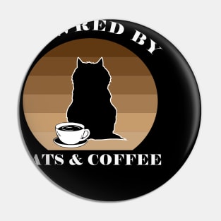 POWRED BY CATS AND COFFEE Pin