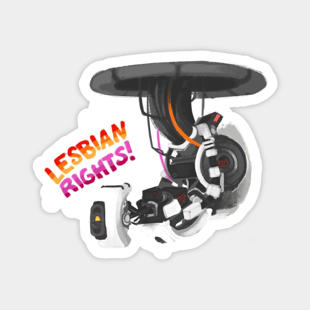 GLaDOS Says Lesbian Rights Magnet by IceOfWaterflock