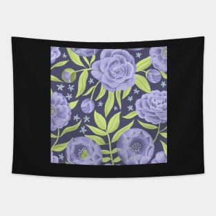 Midnight peonies Tapestry