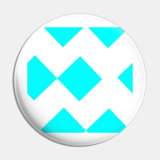 Ice Blue Diamond Squares Pin