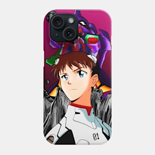 Shinji Ikari and Eva 01 Phone Case