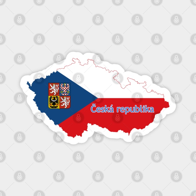 Czech republic flag & map Magnet by Travellers