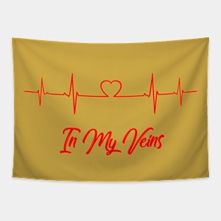 Lique Valentines Day in my veins tshirt Tapestry