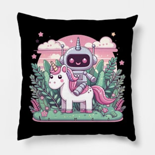 Cute Robot Unicorn Pillow