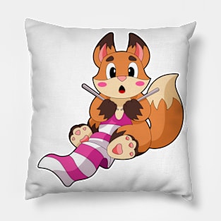 Fox with Scarf Pillow