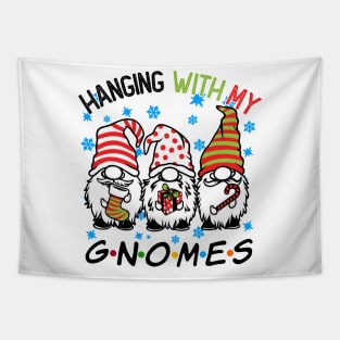 Funny Christmas Gnome Hanging With My Gnomies Family Pajamas Tapestry