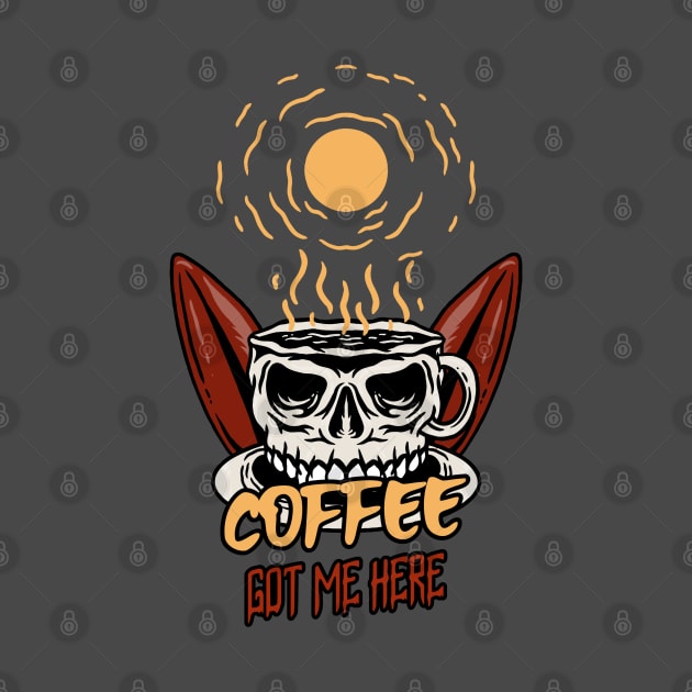 Coffee got me here skull by tottlekopp