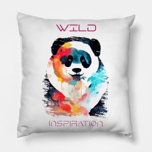 Panda Bear Wild Nature Animal Colors Art Painting Pillow