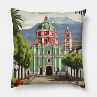 Zacatlan de las Manzanas Puebla Mexico Vintage Tourism Travel Pillow