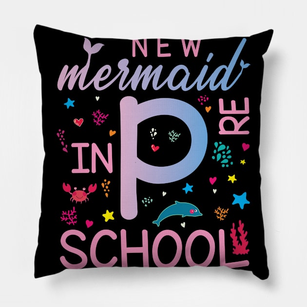 New Mermaid In Preschool Happy Student Senior Back To School Pillow by Cowan79