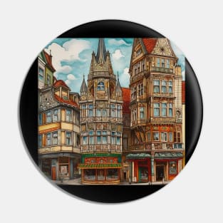 Erfurt city drawing Pin