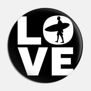 Love Surfing Gift For Surfers Pin