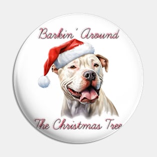 Christmas Argentino Dog in Santa Hat Pin