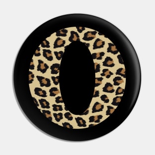 Letter O Leopard Cheetah Monogram Initial Pin