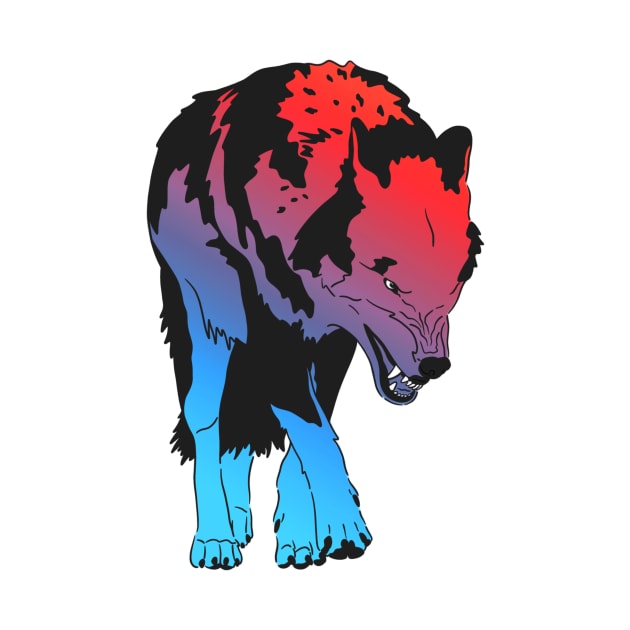 Red Blue Wolf by ImaginativeWild