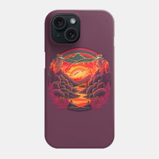 Retro Sunset River Phone Case