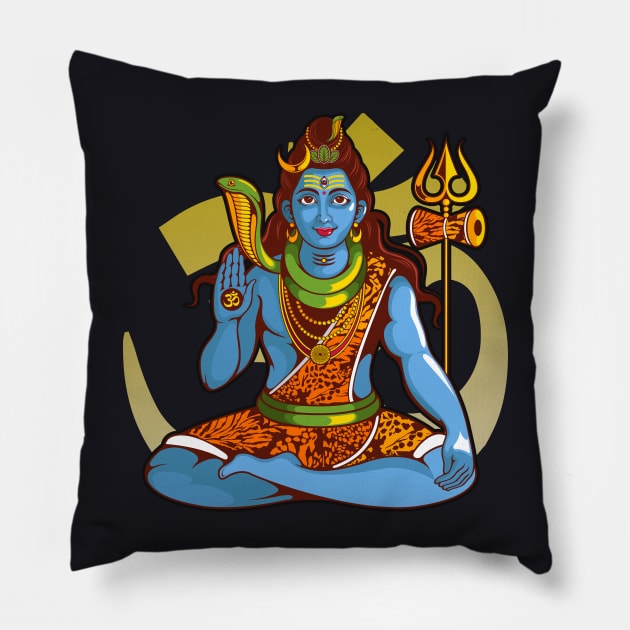 Shiva India Deity Pillow by Foxxy Merch