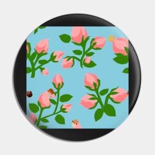 Sleeping Flower Bud Fairies - Blue Background Pin