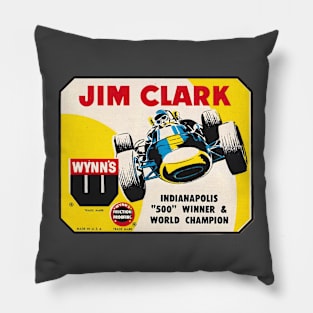 Jim Clark Indy 500 & F1 Auto Racing Champion Car 1960s Decal Pillow