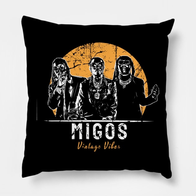 vintage vibes migos Pillow by Now and Forever