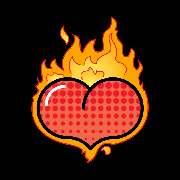 HalfTone Heart-a-Fire by districtNative