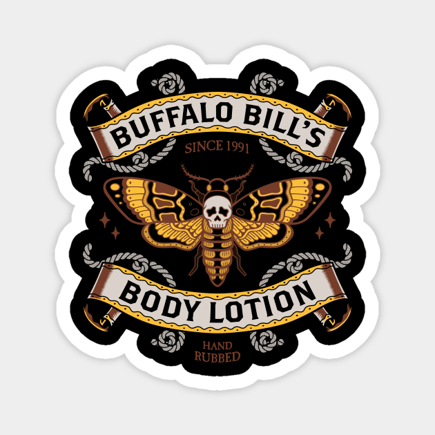 Buffalo Bill's Body Lotion - Horror Movie - Distressed Vintage Tattoo Magnet by Nemons